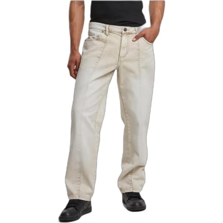 Urban Classics Jeans met wijde pijpen, denim, Wit, met scheidingsnaden, TB7605