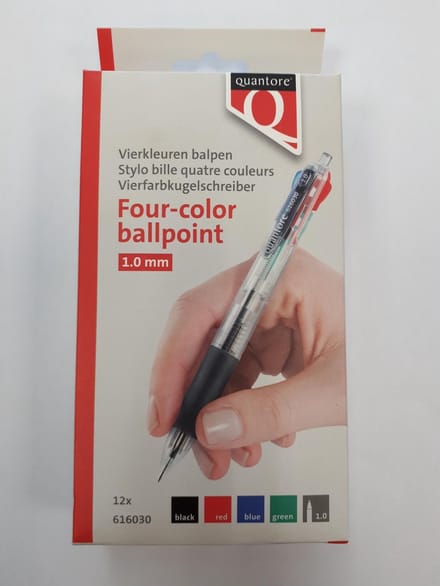 Balpen Quantore 4-kleurenbalpen - 12 stuks
