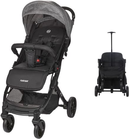 NANIA - Compacte kinderwagen - MYLA - 4 wielen - Zwart