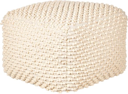KINGRI - Poef - Lichtbeige - 50 x 50 x 35 cm - Katoen/Polyester