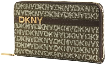 DKNY portemonnee Avril Zip Around Wallet Chino / Chocolate kaki