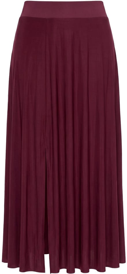 Ulla Popken - Dames - Maxi-rok stretch elastische tailleband - Bes - Maat 50+