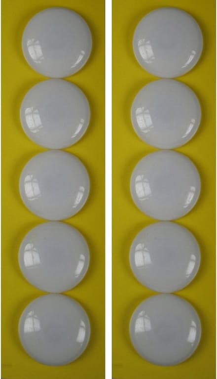 Benson ronde koelkast / whiteboard magneetjes - 10x stuks - wit - Keuken magneten