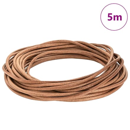 vidaXL Leren Koord 1 Bruin Ø4 mm x 5 m Leer