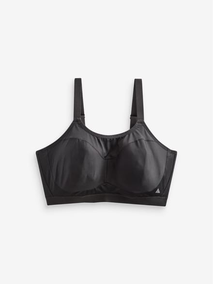 Next - Dames - Ultimate Support Non Pad Minimising Bedrade Dry Tech Hoge impact Sportbeha - Zwart