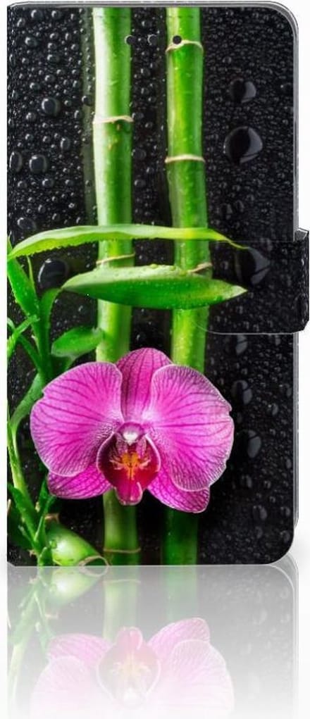 Book Case voor Apple iPhone Xs Max Hoesje Orchidee