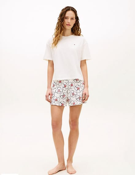 Tommy Hilfiger - Dames Pyjama - Ivory Silk/Pop Poppy - XL