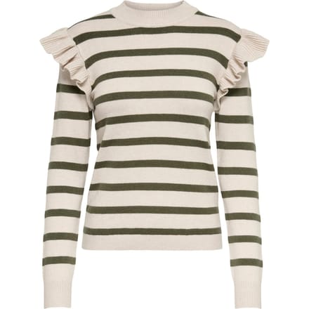 JDY - Maat XS -  JDYMARCO L/S STRIPED FRILL PULLOVER KNT Dames Trui
