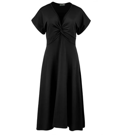 Zwarte midi-jurk met vlinderstrik