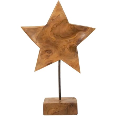 Decoratie Star Sculpture Teak 28×1242 cm
