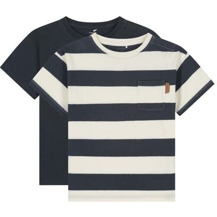 Prénatal peuter T-shirts 2 stuks Dark Bluegrey 80 heren