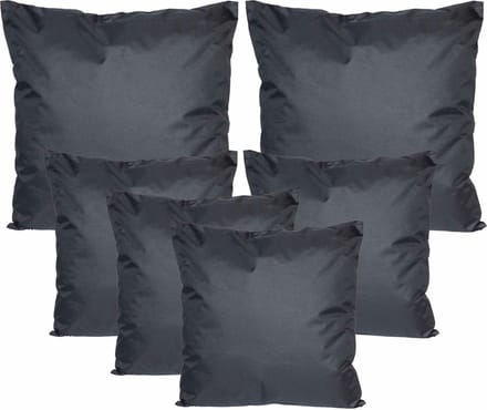 Anna Collection Bank/tuin kussens set - binnen/buiten - 6x stuks - zwart - In 2 formaten