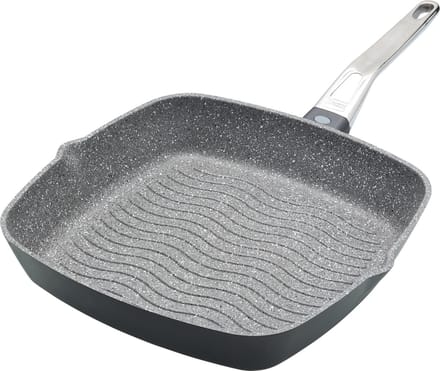 Kitchen Craft MasterClass Grillpan 28 Centimeter - Geschikt voor Inductie Antiaanbaklaag Inklapbare Handgreep