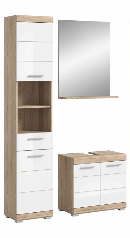 Lambada badkamercombinatie wit hoogglans MDF TZ wit NB - 34x112x191cm