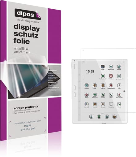 dipos – 2x Beschermfolie geschikt voor Bigme B10 10.3 Zoll | Krasbestendige & heldere Screenprotector Ultra-Thin