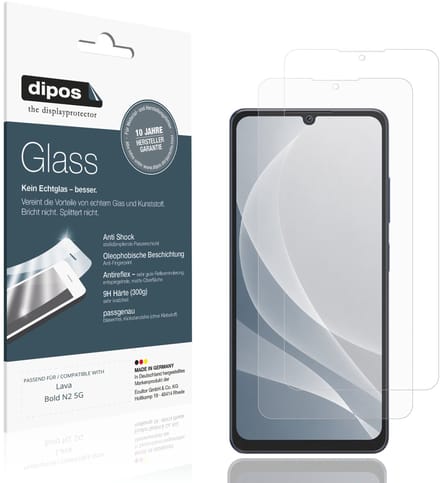dipos – 2x Matte Pantserfolie geschikt voor Lava Bold N2 5G | 9H Screenprotector