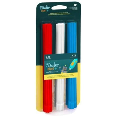 3Doodler Start - 3D Pen Navulling - 75 Kleurstaafjes - rood/wit/blauw
