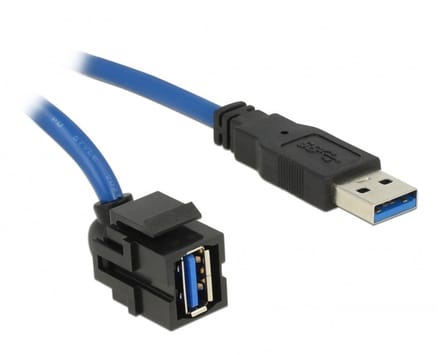 DeLOCK Keystone Module USB 5 Gbps type-A female 250° to type-A male 0.5m black