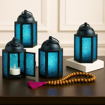 Mini Marokkaanse Kaarslantaarns Set van 4 voor Woondecoratie en Bruiloften