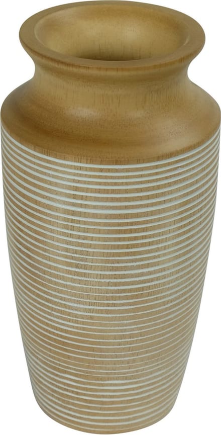 Fine Asianliving Japandi Vaas Mangohout Handgemaakt Wit D9xH21cm
