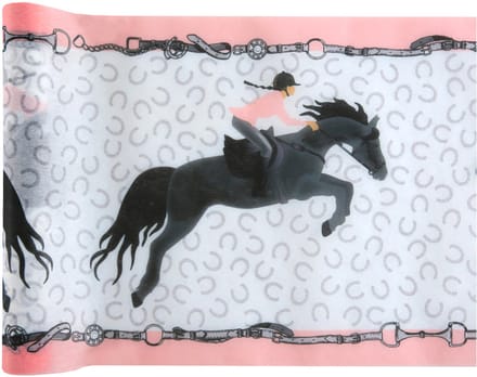 SANTEX - Non-woven tafelloper paardrijden 5 m x 30 cm ruiter en paard