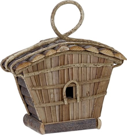 Vogelhuis decoratie - hangend - 29 x 27 x 11 cm - hout