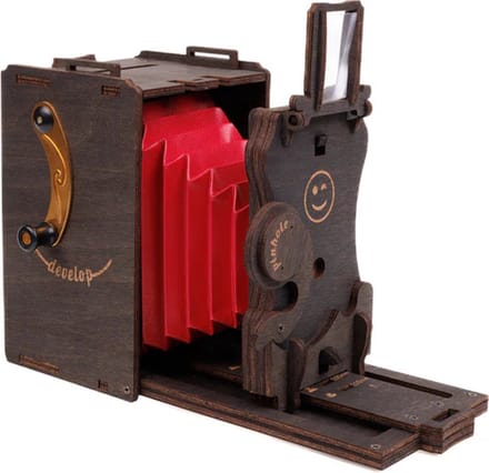 JollyLook Pinhole SQUARE Instant Film Camera, HOUT, donker bruin (gemonteerd)