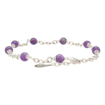 Bela Donaco - Enkelbandje Wrap Wire B6 – Amethist – Sterling Zilver