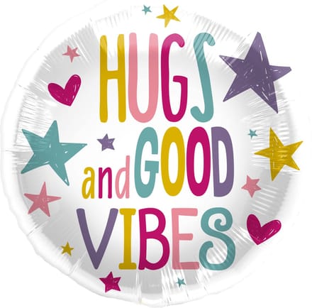 Folieballon Hugs and Good Vibes - 45 cm