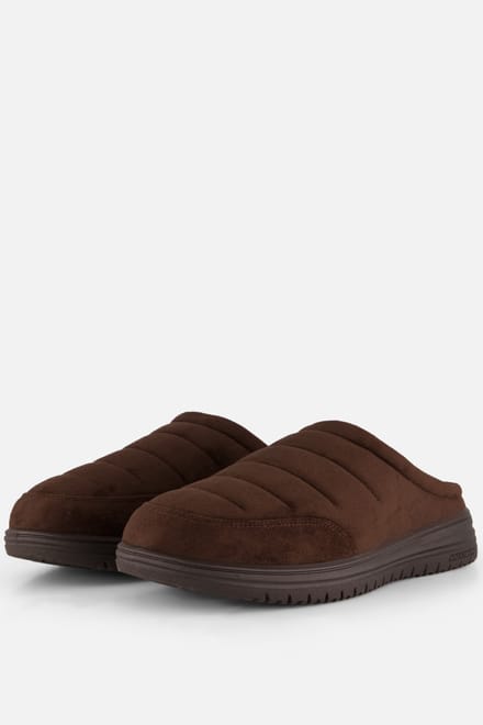 Skechers Relaxed Fit: Murette Garvanza Heren Muilen Van Microvezel In Chocoladebruin