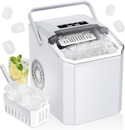 IJsblokjesmachine - IJsmaker - Dranken Koelen - Zelfreinigend Systeem - 14 kg per dag - Wit