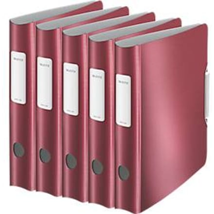 LEITZ® ordner Active Style, A4, rugbreedte 65 mm, 5 stuks, granaatrood