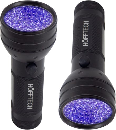 Hofftech UV Zaklamp - 2x - 51 leds - aluminium - blacklight / vals geld / urine