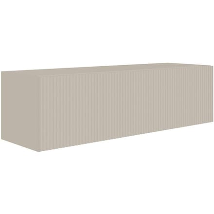Selsey Veldio – Hangend TV-meubel met geribbelde fronten, 100 cm, grijsbeige