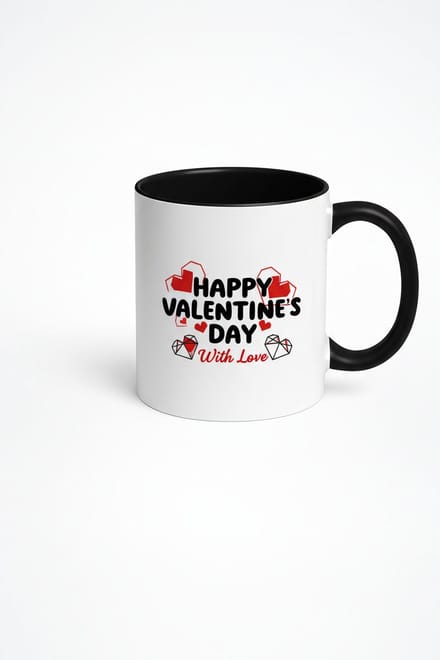 Valentijnsdag Mok Happy Valentine's Day - Liefde Cadeau met Hartjes Design