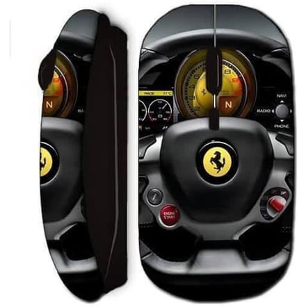 Souris sans fil - Ferrari - Voiture - Noir - USB wifi - Compatible Mac et PC