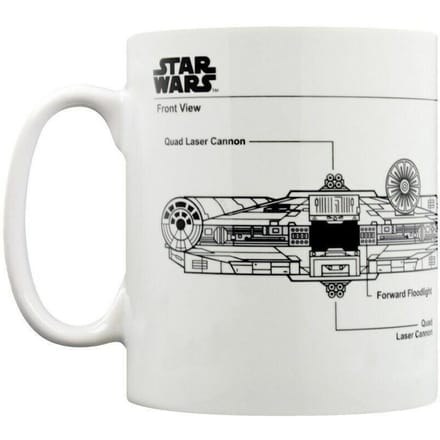 Star Wars Millennium Falcon Sketch Mug One Size wit/zwart