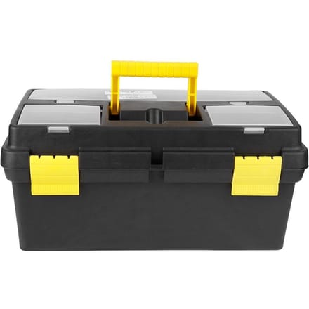G-559-3 Groot Medium Plastic Gereedschapskist Afsluitbaar Verwijderbare Opbergdoos Gereedschapskoffer Black yellow