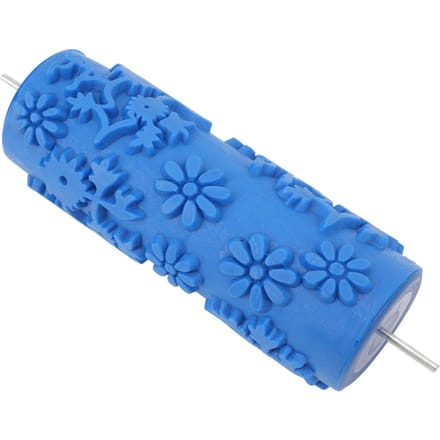 Patroon Verfroller 5 Inch Bloem Design Rubber Decoratieve Textuurroller voor Muur Plafond Deur blue