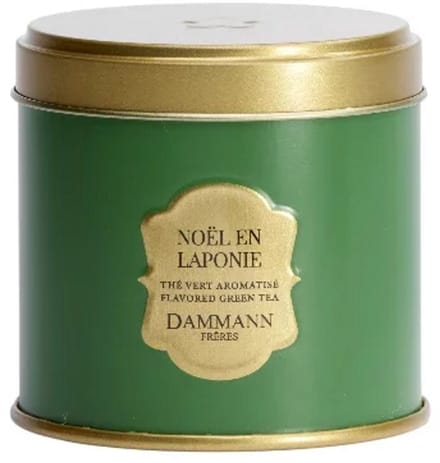 Dammann Christmas tea 'Laponie' blikje 100 gram groene thee aroma's van kaneel, veenbessen, sinaasappel