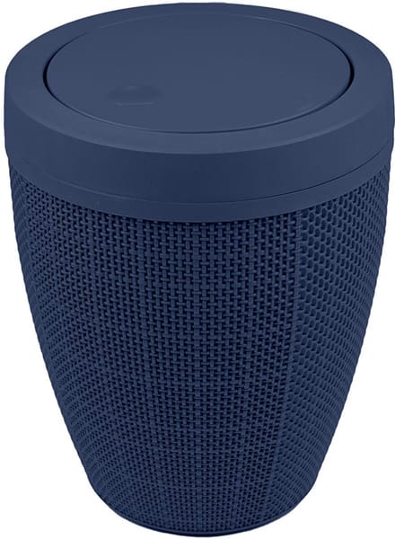 Badkamerprullenbak met swingdeksel 'Hessian' - 5 Liter - Donkerblauw