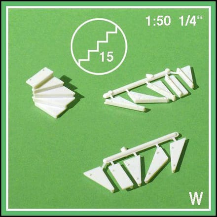 Schulcz Maquettebouw Hoektreden links 20mm 1:50 wit