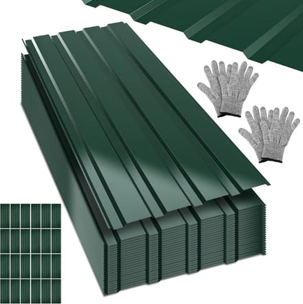 24 Stuks Dunne Stalen Dakplaten Trapeze Golfplaat 7 m² Dakbedekking Groen