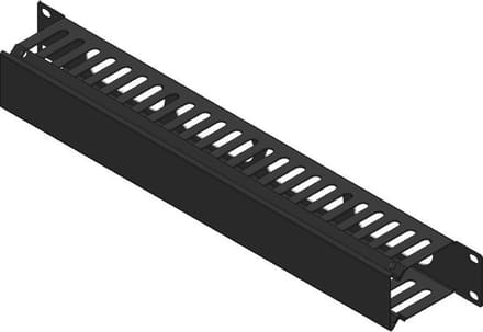 Lanview 1U 19 SLIDING COVER CABLE MANAGEMENT PANEL BLACK WITH (RAO400BL-24)