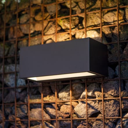 LUTEC LED buitenwandlamp Gemini, 22cm, 3.000K, antraciet
