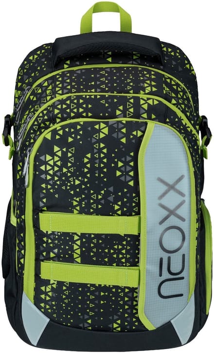 neoxx schoolrugzak met laptopvak Active Pro School Backpack Code Breaker Lichtgroen zwart
