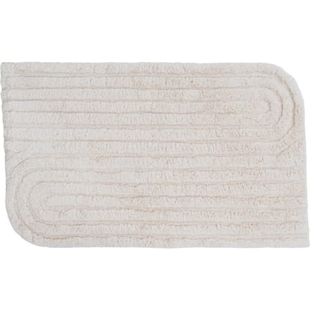 Badmat Benja - Creme 60 x 100 cm - Katoenen Badmat met Getuft Lijnenspel