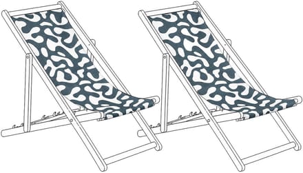 ANZIO/AVELLINO - Set van 2 hoezen - Abstract/Zwart - Polyester