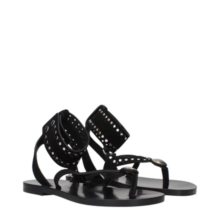 Isabel Marant Zwarte Leren Flip-Flop Sandalen