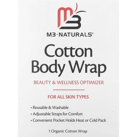 M3 Naturals, Cotton Body Wrap, Organic Cotton Wrap 1pc black